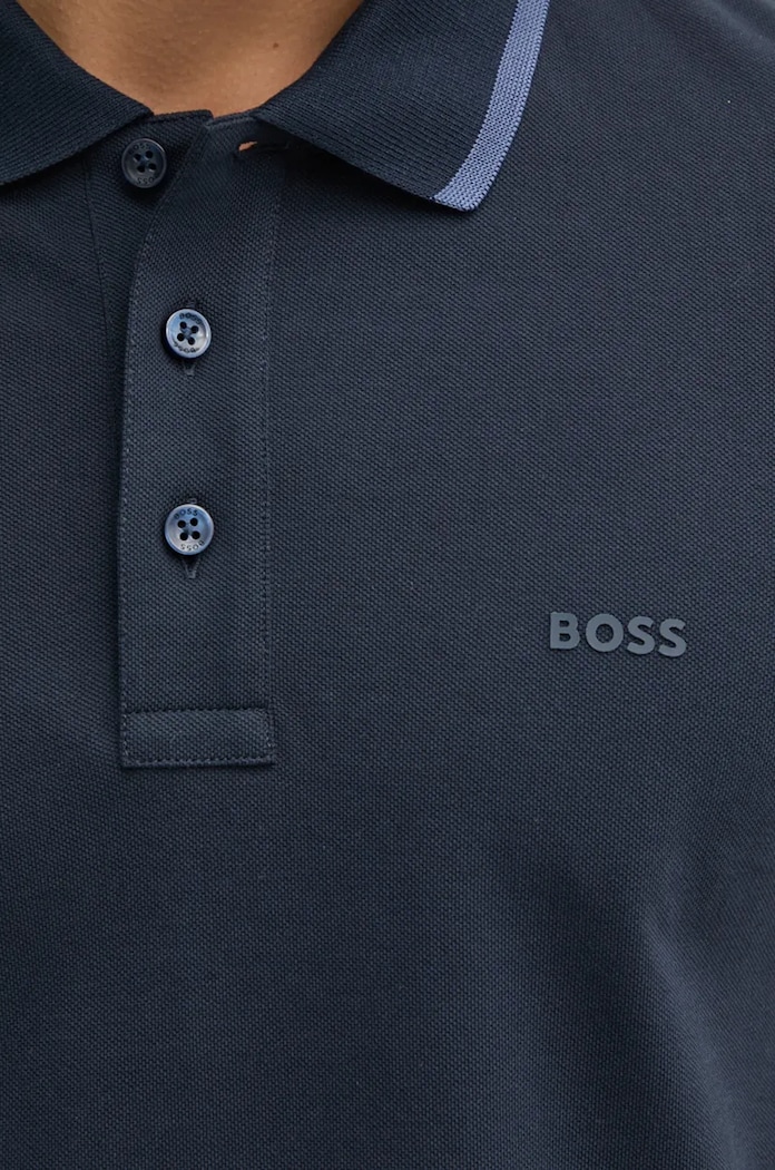 Βαμβακερό μπλουζάκι πόλο BOSS Gelio-C_Sz40 50494697 σκούρο μπλε