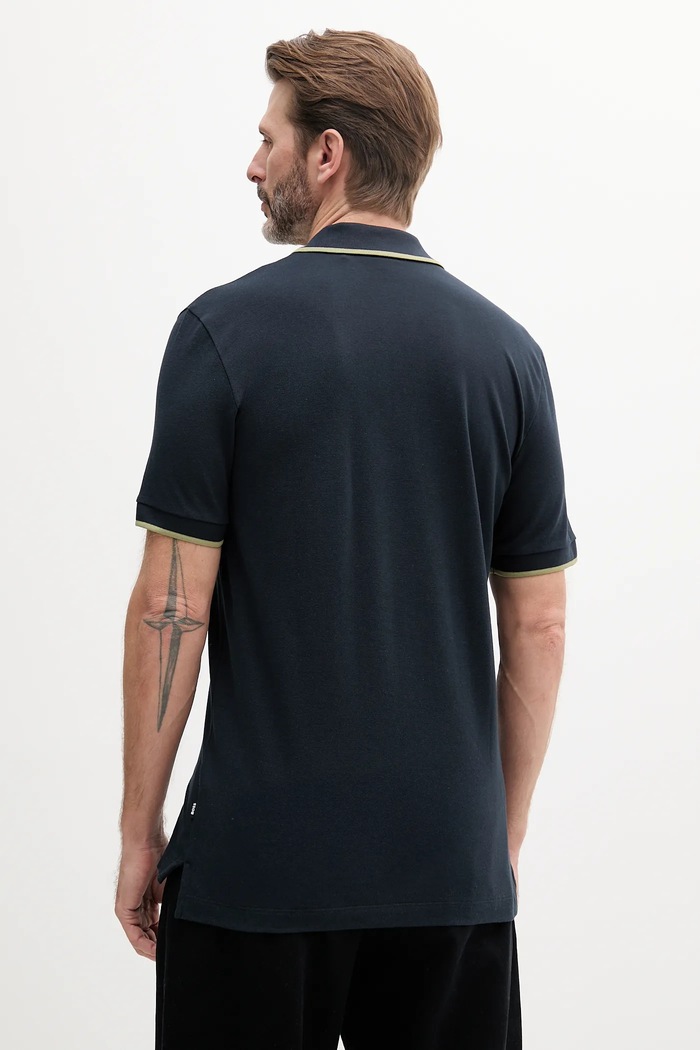 BOSS polo de bumbac Parlay 190 50494697 bleumarin SS26