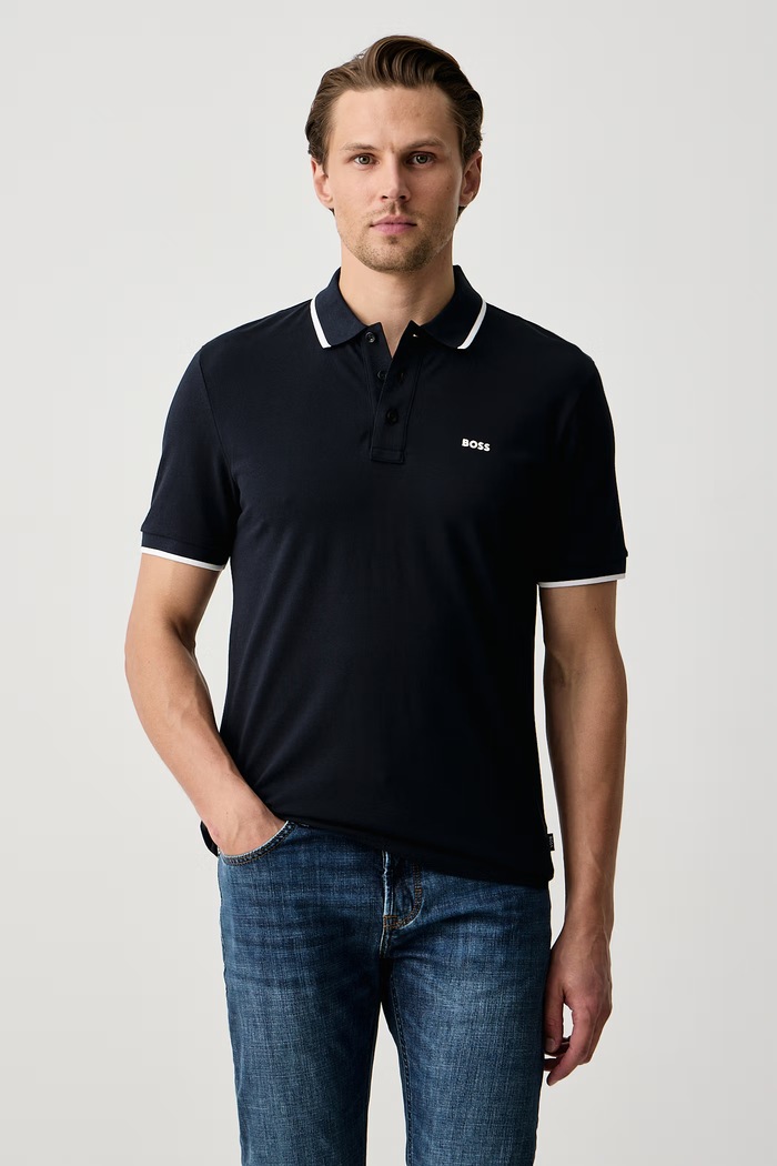 BOSS Polo tričko pánske bavlnené Parlay 190 tmavomodrá 50494697