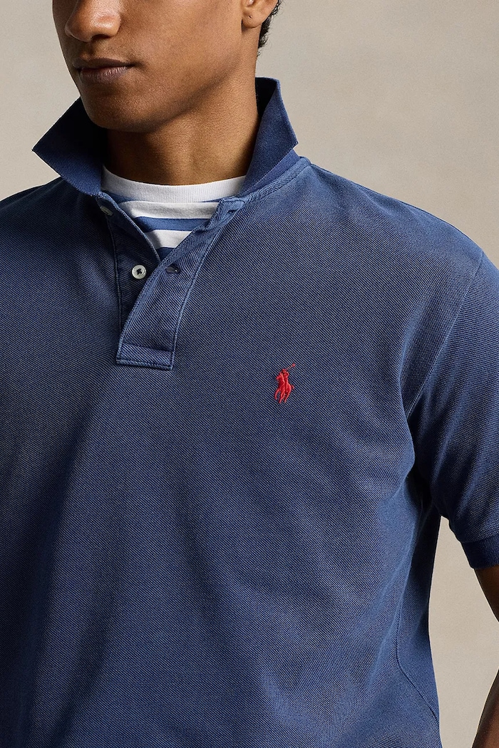 Βαμβακερό μπλουζάκι πόλο Polo Ralph Lauren σκούρο μπλε 710850860