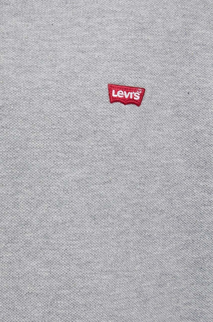 Βαμβακερό μπλουζάκι πόλο Levi's 35883.0004 γκρί