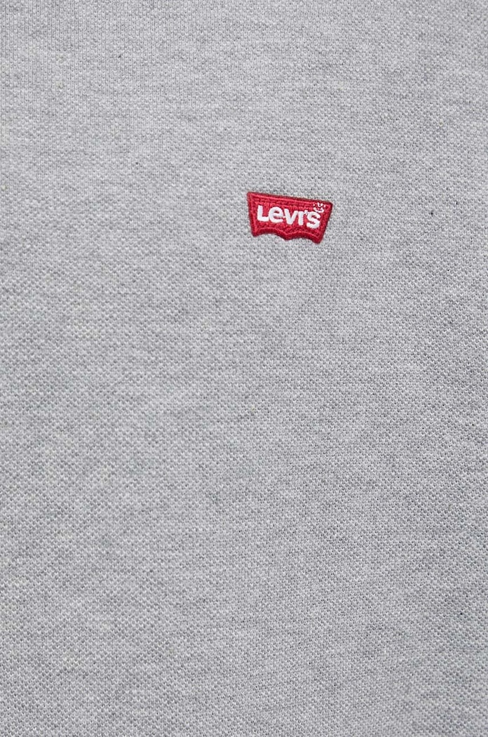 Βαμβακερό μπλουζάκι πόλο Levi's 35883.0004 γκρί