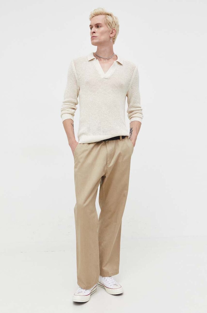 Abercrombie & Fitch sweter KI120.3145.178 beżowy AW23