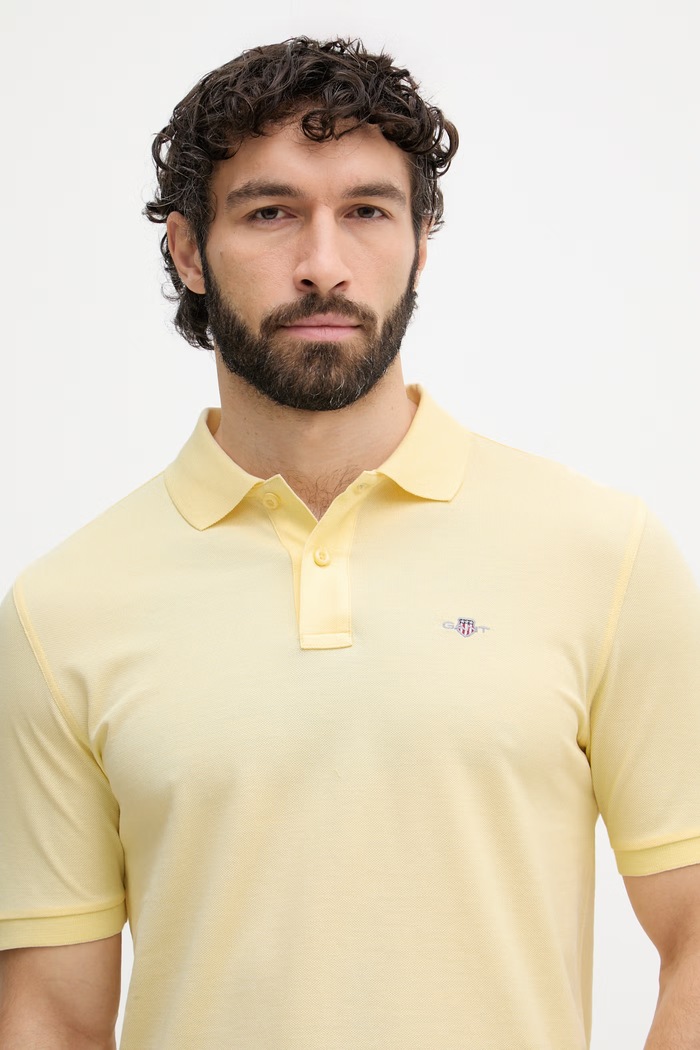 Gant polo bărbătesc din bumbac galben 2210.