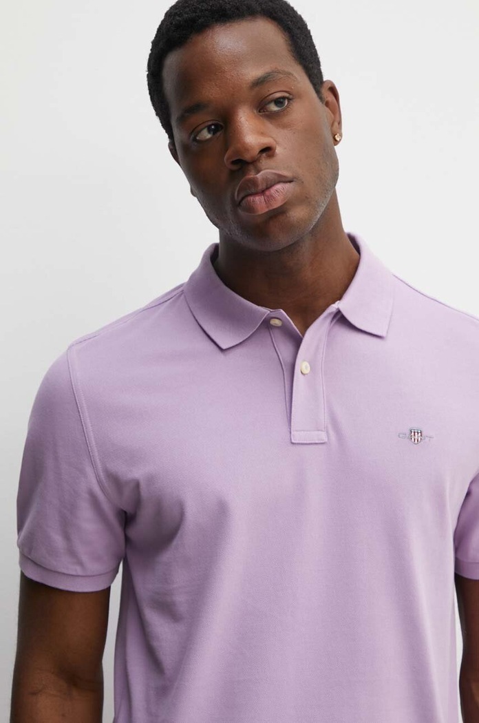 Gant polo masculin din bumbac violet 2210.