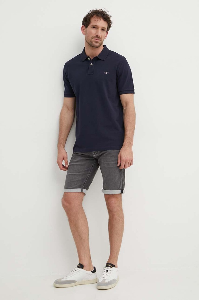 Gant Polo bărbați din bumbac 2210. bleumarin SS26