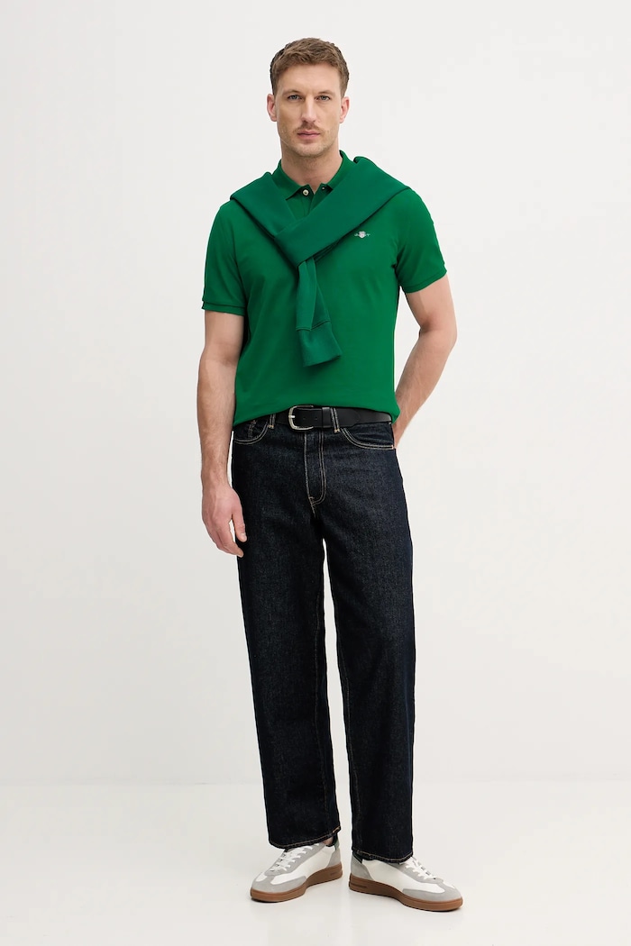 Gant polo tričko pánske bavlnené 2210. zelená SS26