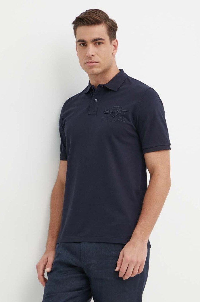 Gant polo bawełniane granatowy 2062025