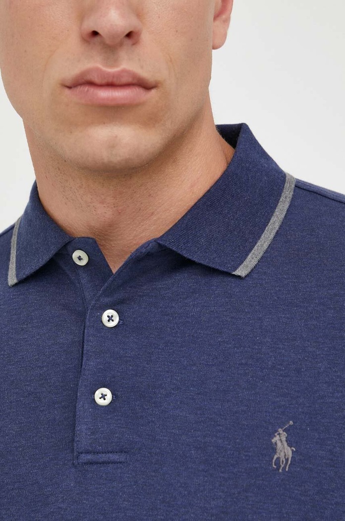 Bavlnené tričko s dlhým rukávom Polo Ralph Lauren 710884588 tmavomodrá