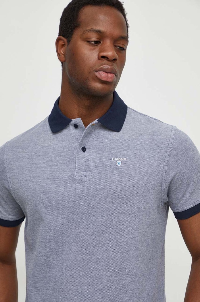 Bavlněné polo tričko Barbour námořnická modř MML0628