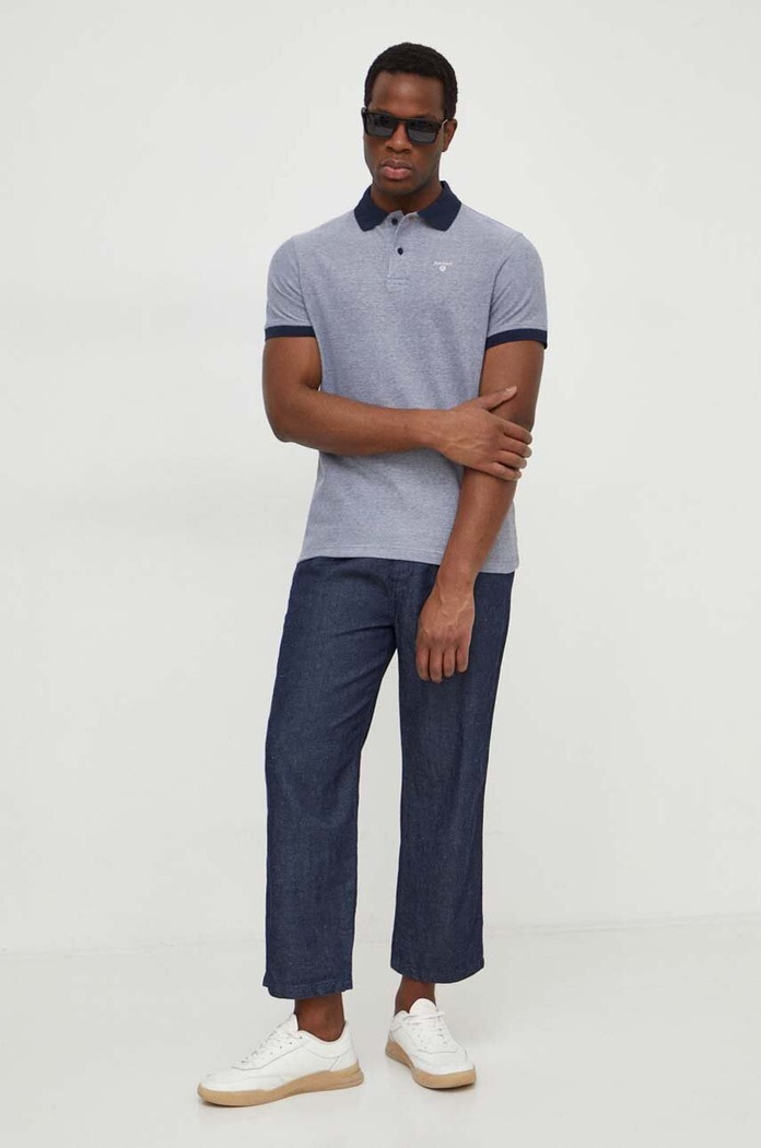 Bavlněné polo tričko Barbour MML0628 námořnická modř SS26