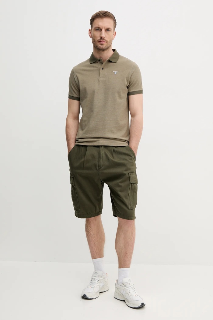 Barbour polo de bumbac MML0628 verde SS26