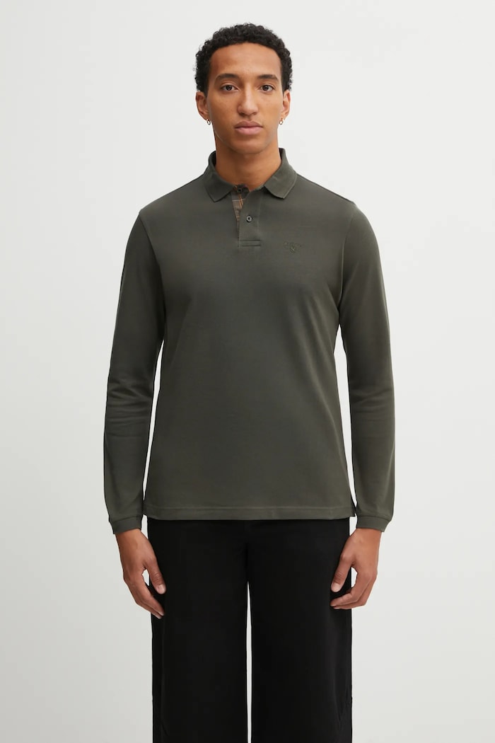 Barbour cotton longsleeve top regular green MML0705