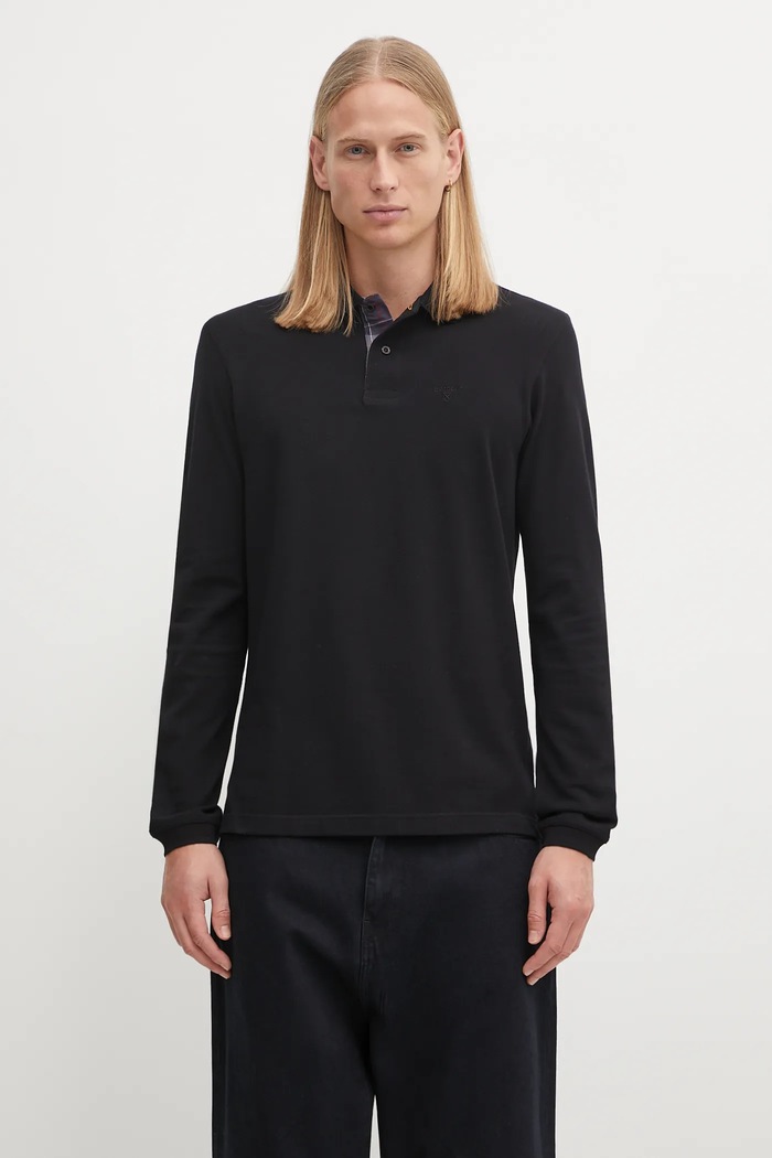 Barbour cotton longsleeve top regular black MML0705