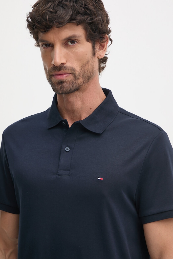Bavlněné polo tričko Tommy Hilfiger MW0MW35585 námořnická modř AA00