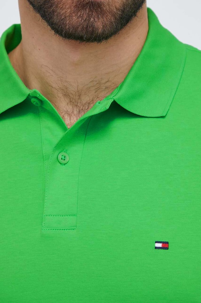 Odzież Tommy Hilfiger polo bawełniane MW0MW35585 zielony