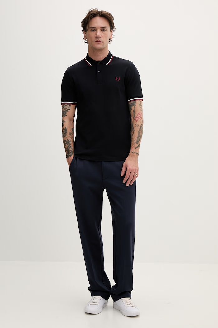 Bombažen polo Fred Perry M3600.T55 mornarsko modra AA00