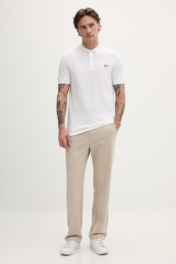Bombažen polo Fred Perry M6000.100 bela AA00