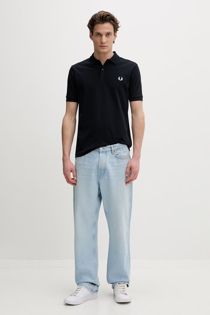 Βαμβακερό μπλουζάκι πόλο Fred Perry M6000.608 σκούρο μπλε AA00