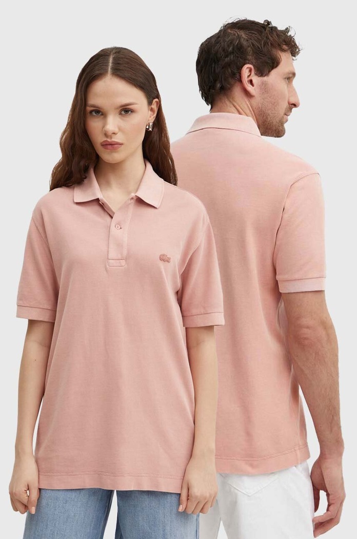 Lacoste Polo bawełniane różowy PH3450