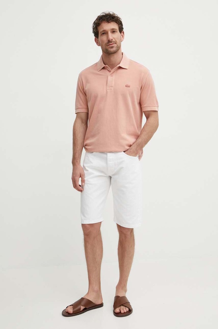 Lacoste Polo bawełniane PH3450 różowy AW23