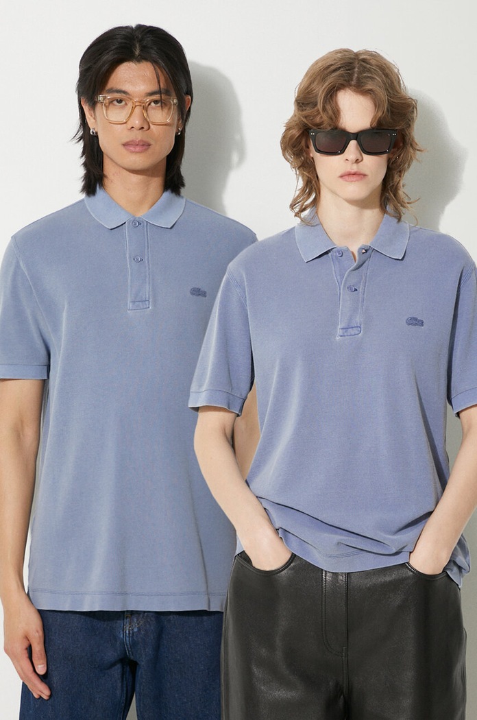 Lacoste polo de bumbac uni albastru PH3450