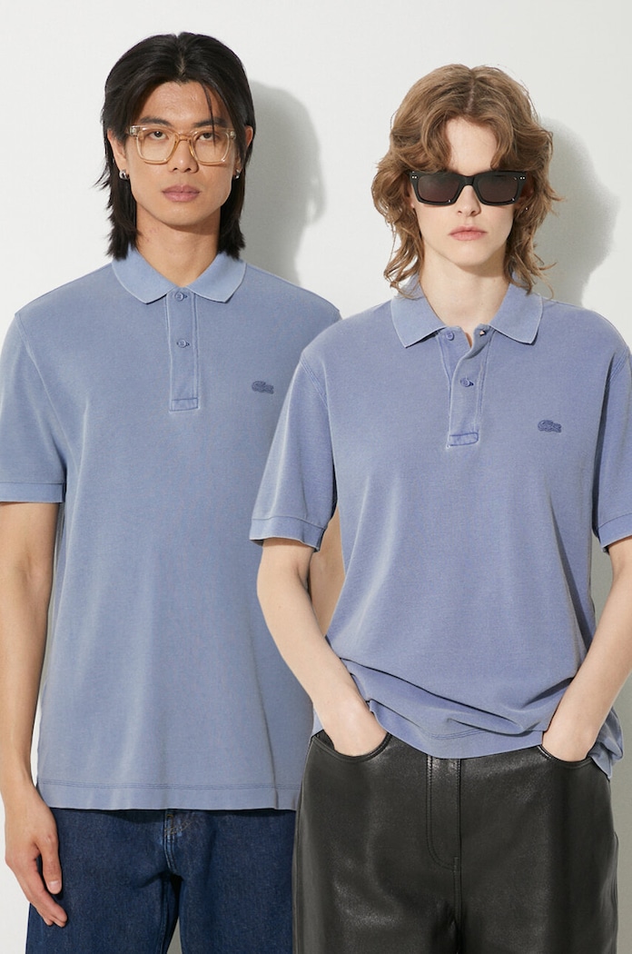 Lacoste polo de bumbac uni albastru PH3450