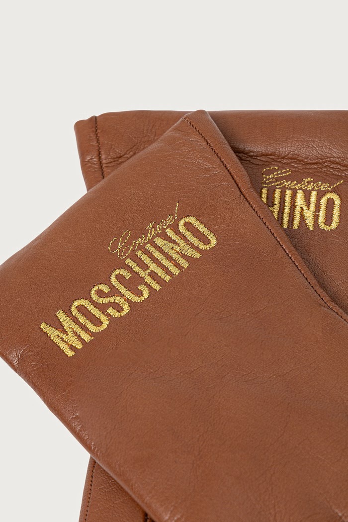 Moschino Rękawiczki damskie skórzane M2394.65248 brązowy AW25