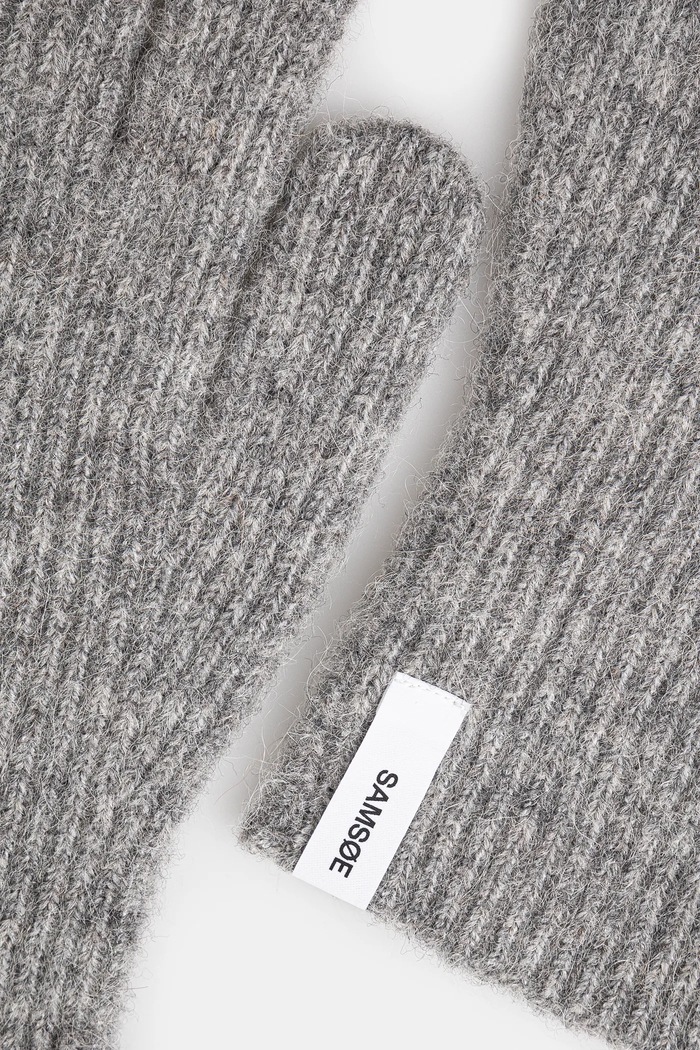 Samsoe Samsoe manusi de lana F23300101 gri AW24
