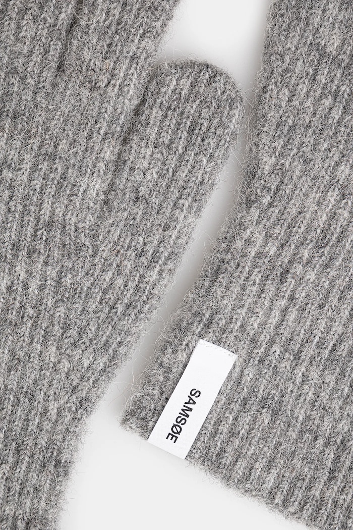 Samsoe Samsoe manusi de lana F23300101 gri AW24