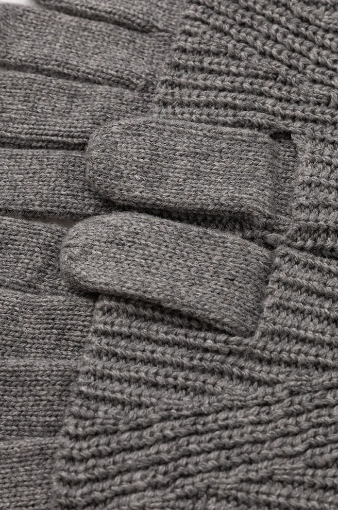 Γάντια από μείγμα μαλλιού AllSaints AS101344 γκρί AW24