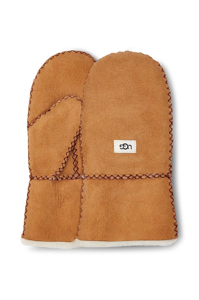 Детские кожаные перчатки UGG 20095 бежевый AW25