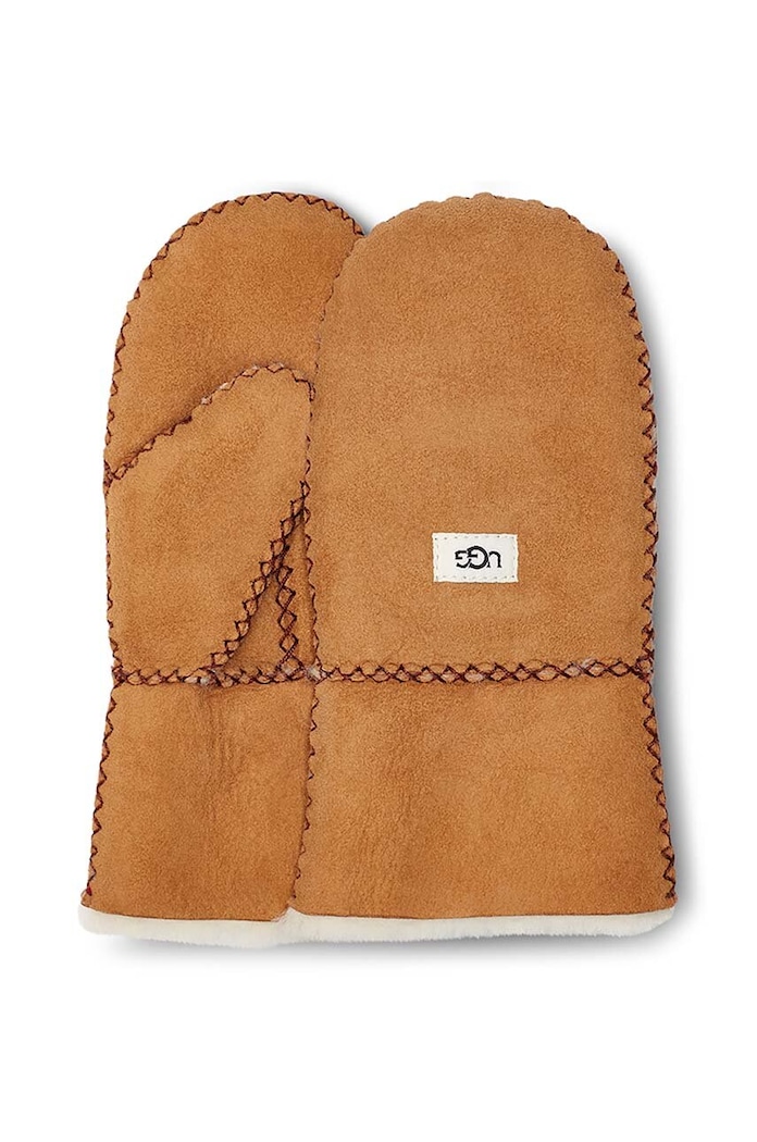 Детские кожаные перчатки UGG 20095 бежевый AW25