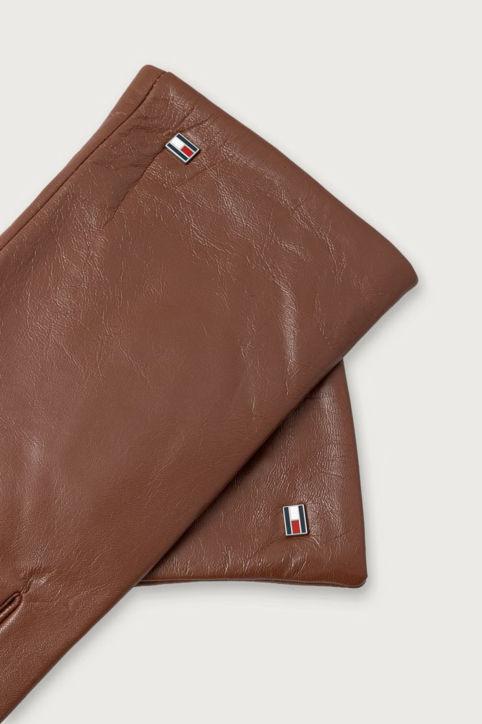 Tommy Hilfiger Rukavice pánské kožené AM0AM11482 hnědá AW25