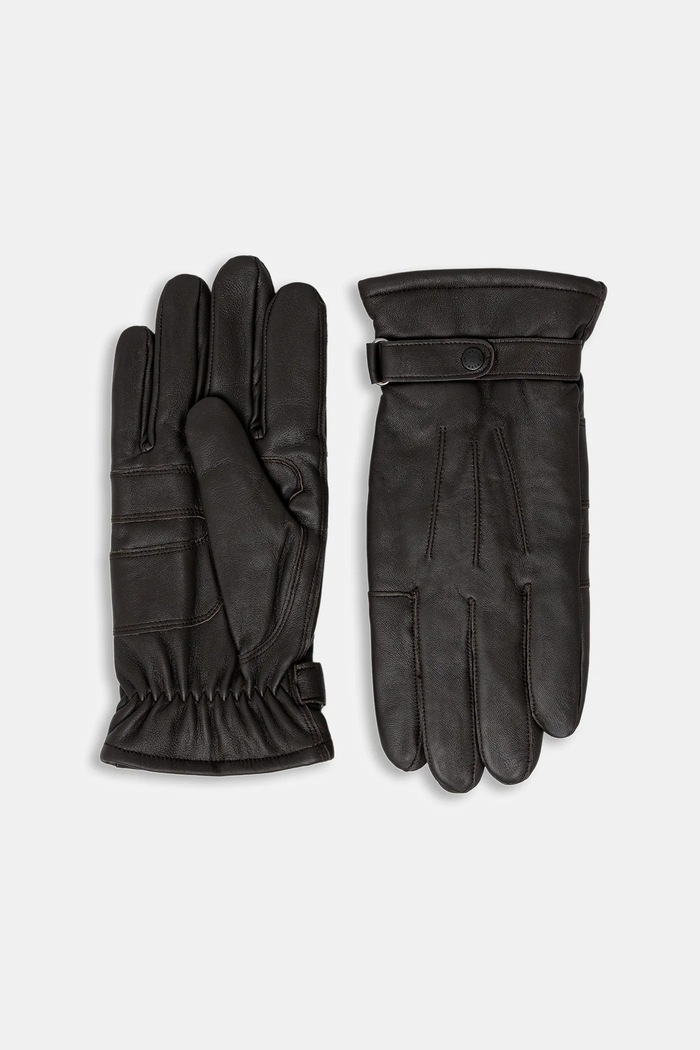 Kožne rukavice Barbour bez uzorka smeđa MGL0009