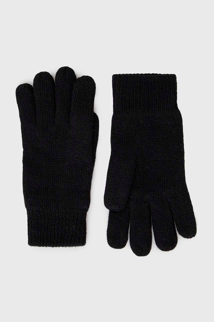 Vlnené rukavice Barbour Carlton vlna čierna MGL0065