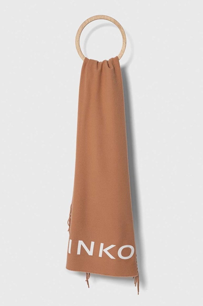 Pinko szalik wełniany tkanina brązowy 101680.A0MC
