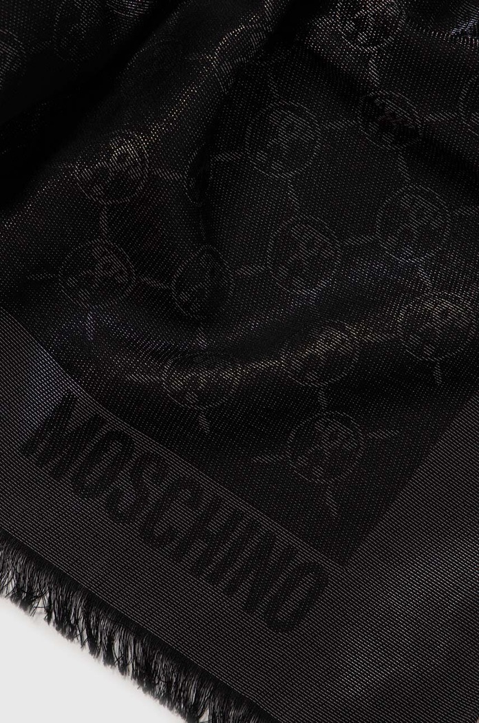Šál s prímesou vlny Moschino M2321.03234 čierna AW23