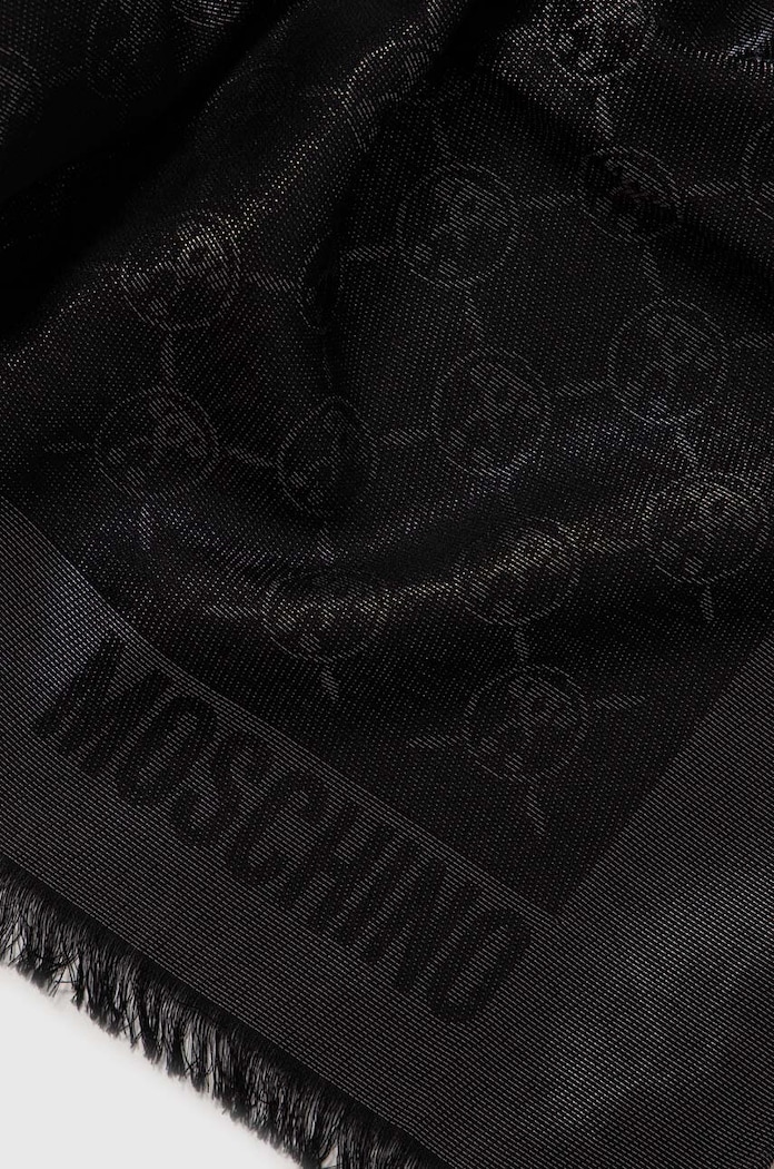Šál s prímesou vlny Moschino M2321.03234 čierna AW23