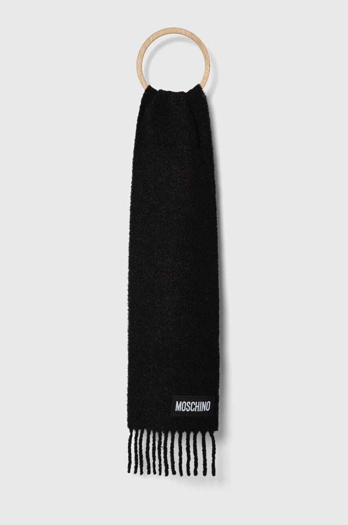 Moschino esarfa de lana lana negru M2981.30761
