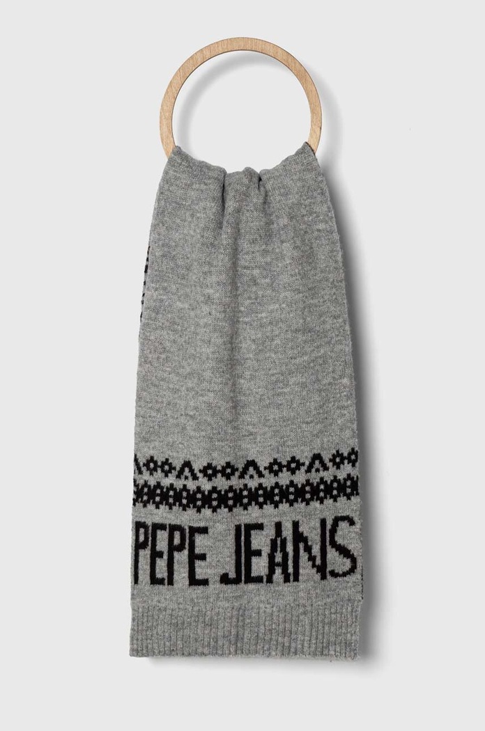 Шал Pepe Jeans трикотаж сив PL060194.0AA