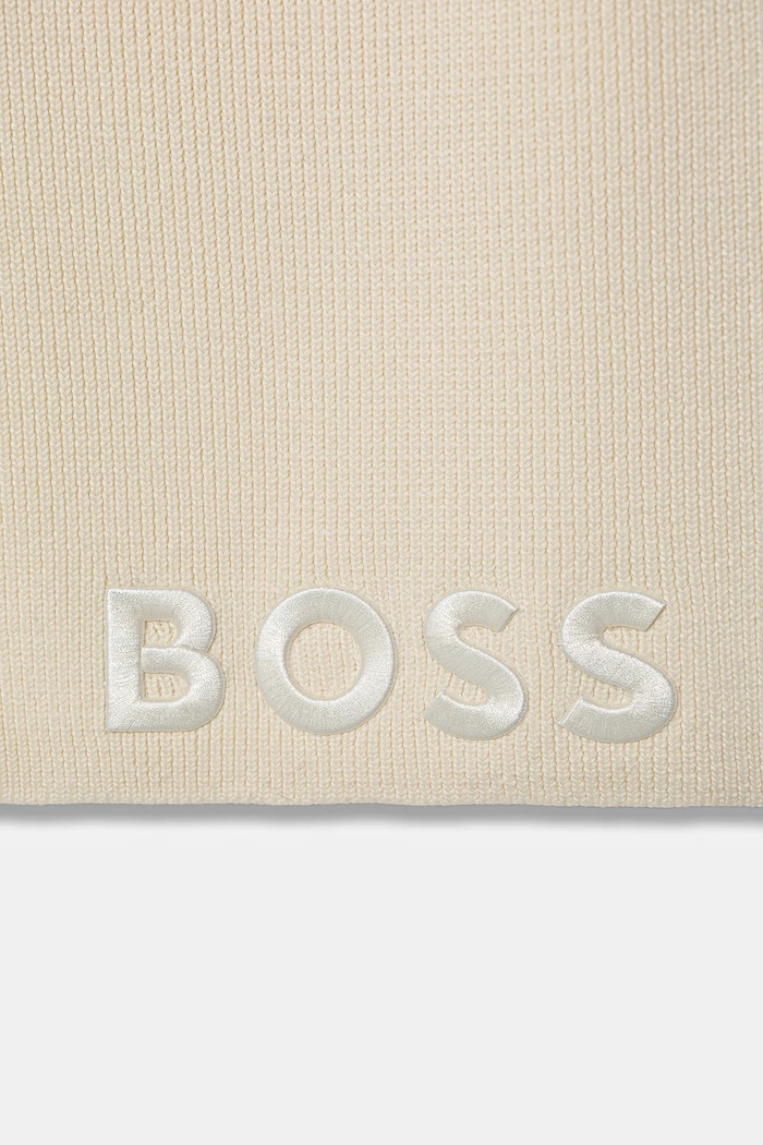 Μάλλινο κασκόλ BOSS Gelio-C_Sz40 50497861 μπεζ AW25