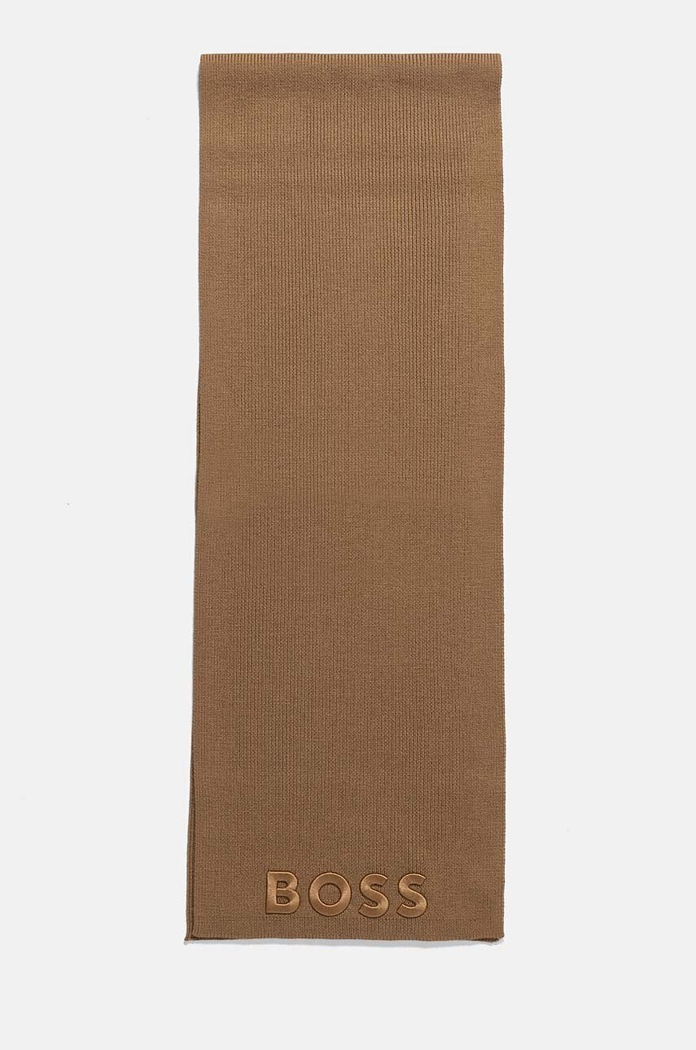 Вълнен шал BOSS Lara_scarf 50497861 бежов AW25