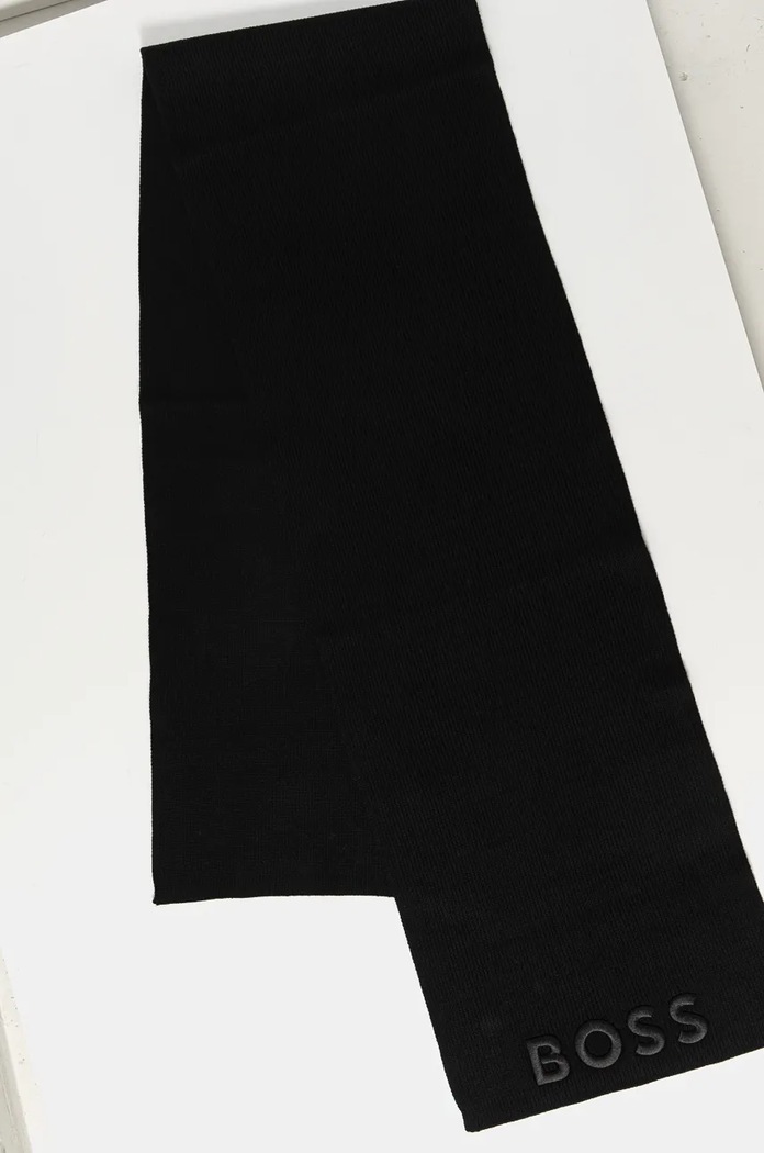 Вълнен шал BOSS Lara_scarf 50497861 черен AW25