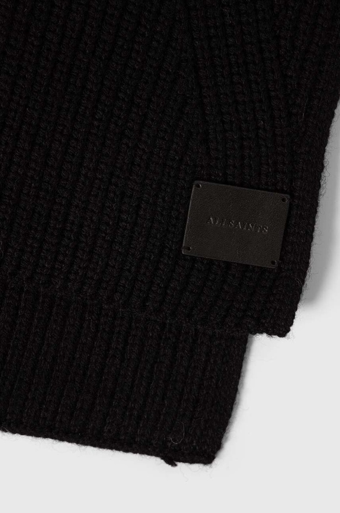 Šátek z vlněné směsi AllSaints AS101347 černá AW24