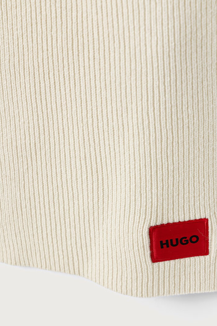 HUGO szalik damski z wełną 50502605 beżowy AW24