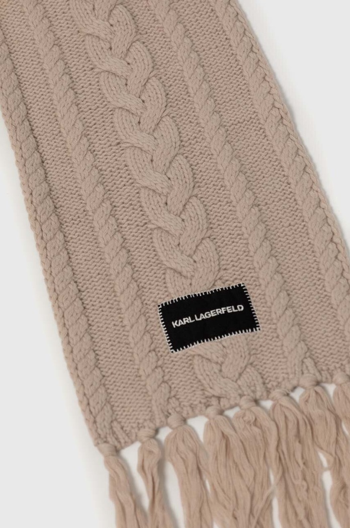 Μάλλινο κασκόλ Karl Lagerfeld 236W3310 μπεζ AW23