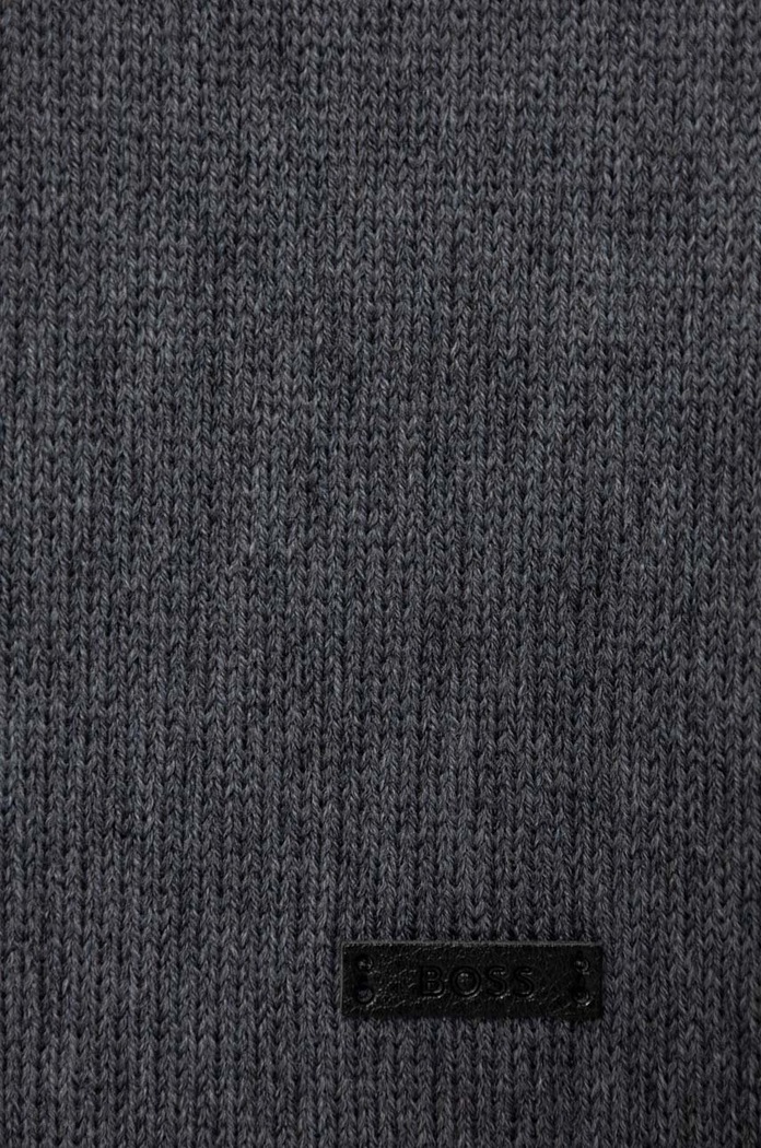 Μάλλινο κασκόλ BOSS Albas 50495340 γκρί AW25