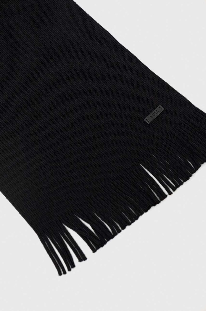 BOSS fular de lână Albas 50495340 negru AW25