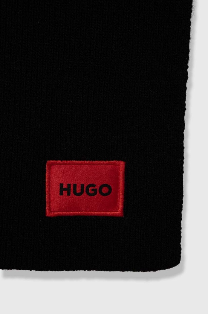 Шарф з додаванням вовни HUGO Zaff 6 50496020 чорний AW25